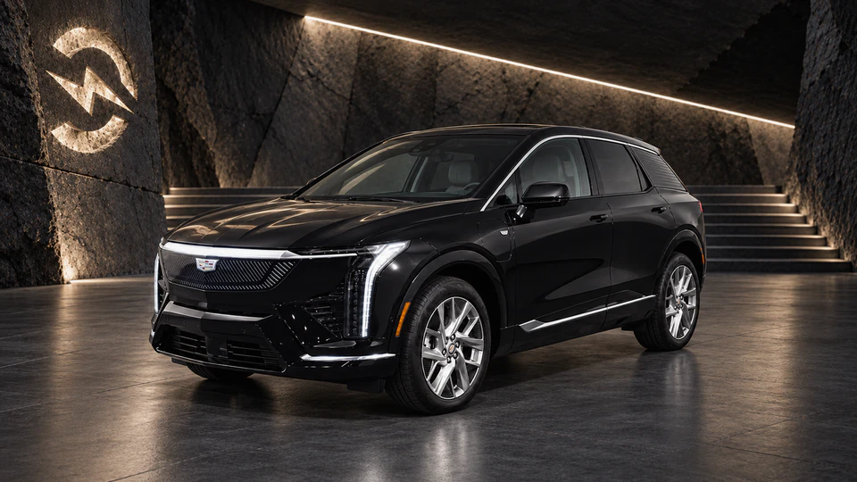 Cadillac Optiq, вид спереди в три четверти, в студии Электроатласа